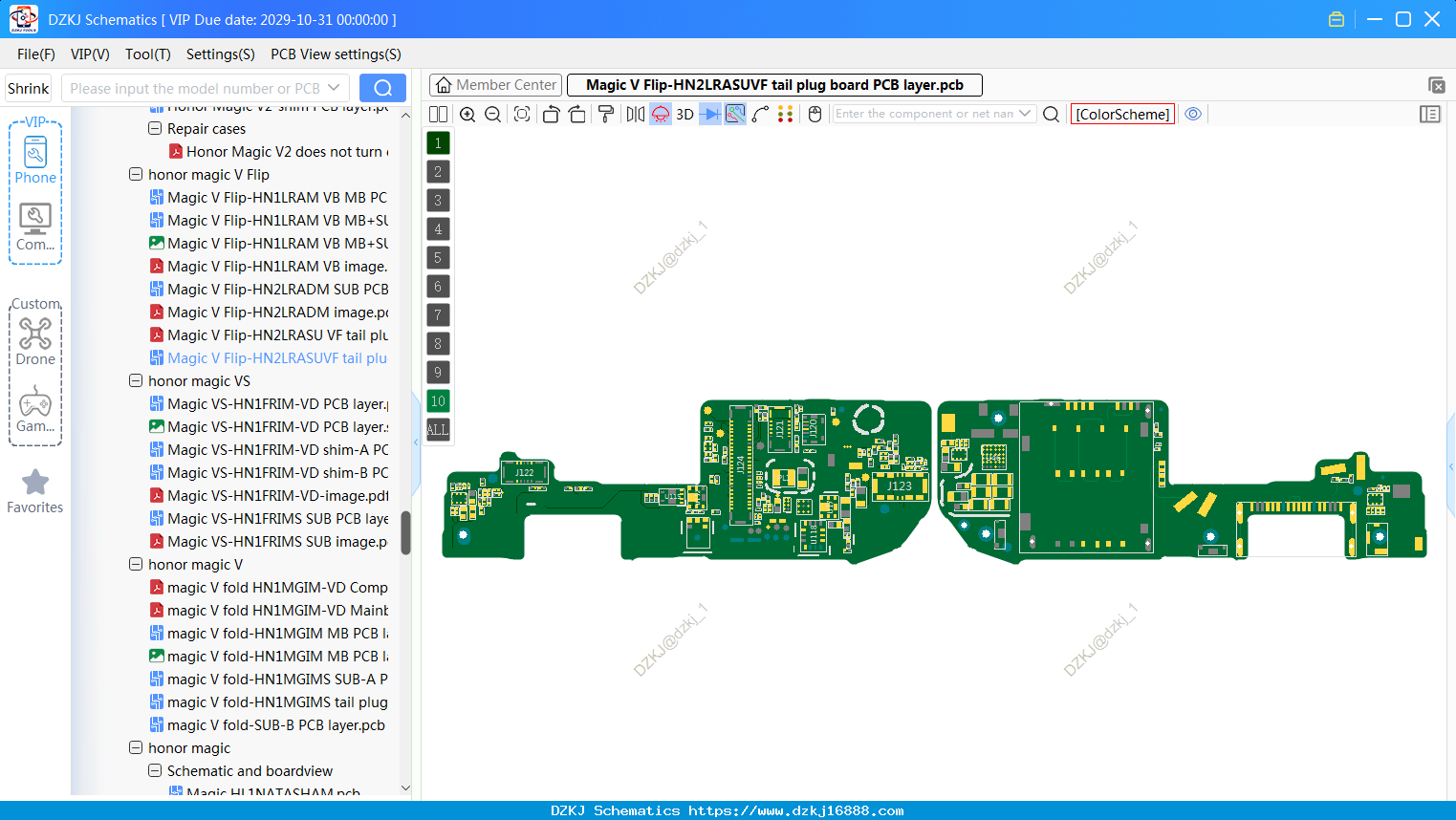 HONOR Magic V Flip-HN2LRASUVF Tail Plug Board PCB Layer